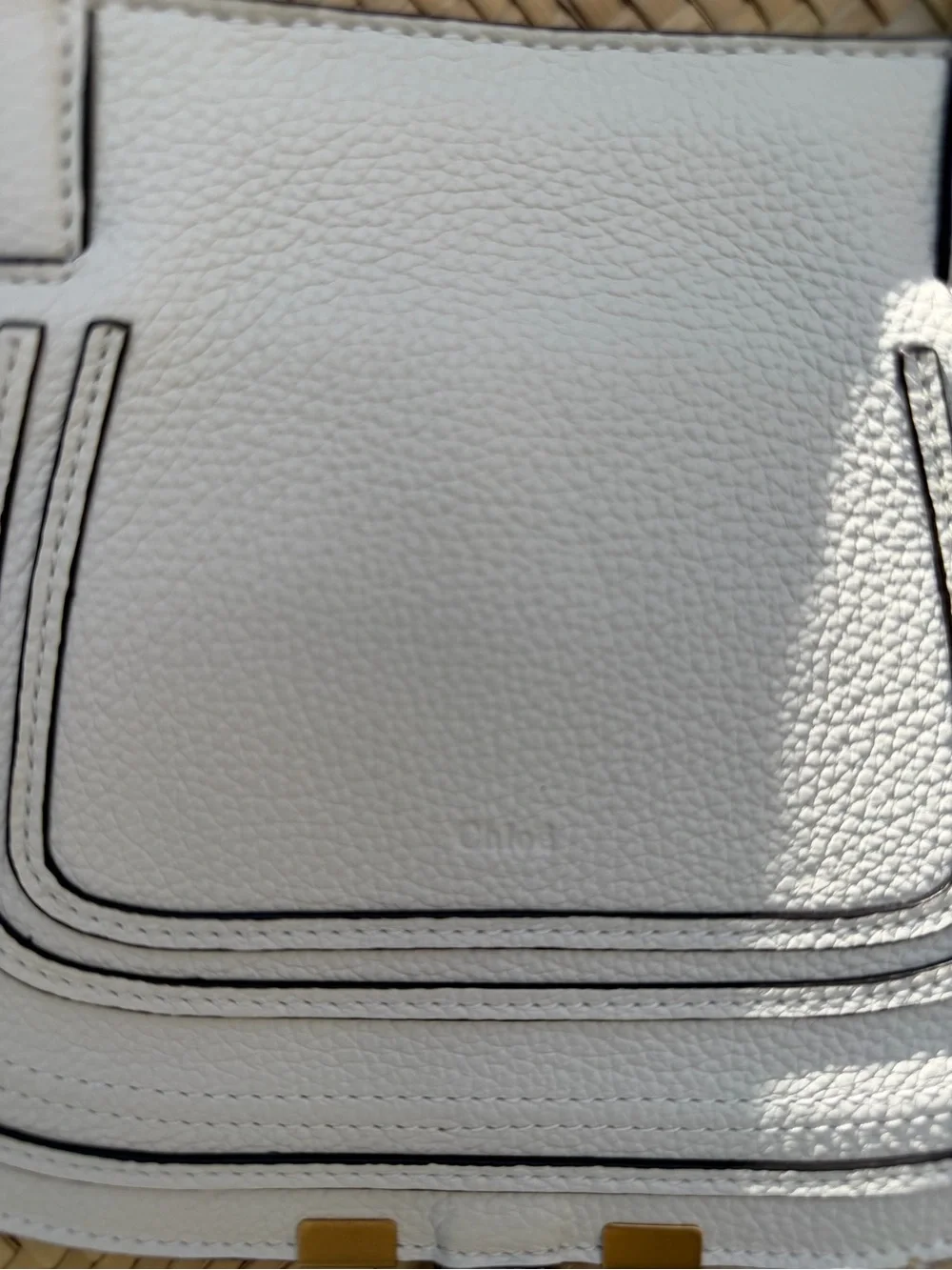 Chloé Woven Straw Tote with Cream Leather Trim